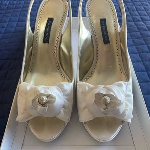 Caparros Ivory Stilettos Heels with flower